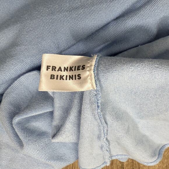 Frankies Bikinis Claude Womens Large Lightweight Knit Mini Skirt Cornflower Blue - Picture 7 of 9